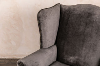 velvet wingback chair