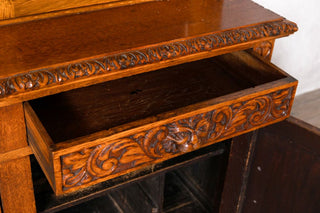 large-victorian-greenman-bookcase-close-up