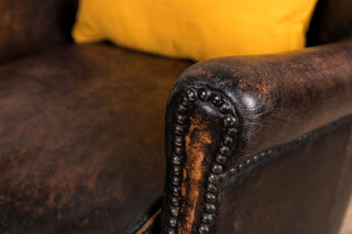 vintage antique brown armchair