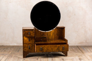 vintage walnut art deco dressing table