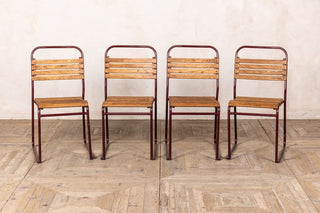 vintage burgundy stacking chairs