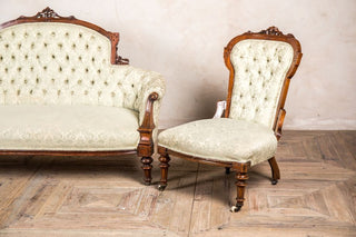 vintage button back armchair