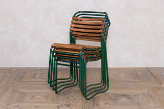 Vintage Cox Dark Green Stacking Chairs