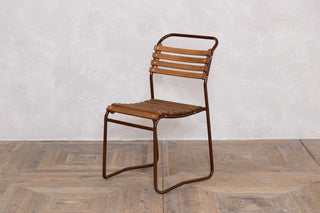 Set of 4 Vintage Cox Dark Brown Stacking Chairs