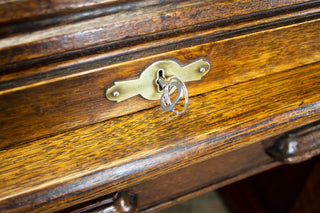 Edwardian Solid Oak Roll Top Desk