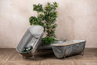 vintage galvanised beer bath