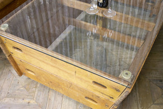 vintage glass coffee table