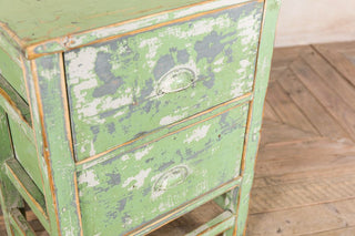 vintage green bedside table