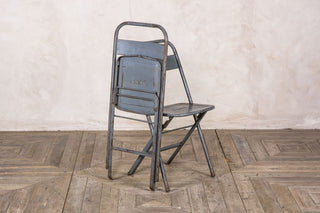 vintage grey folding chairs