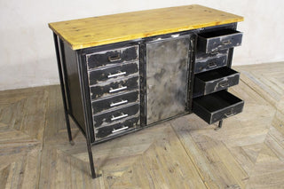 vintage industrial cabinet