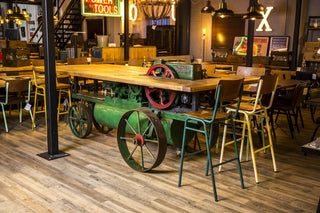 vintage industrial engine table