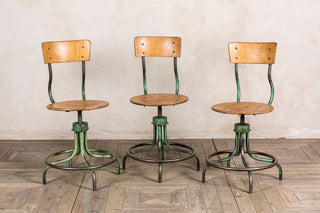 vintage industrial machinist stools