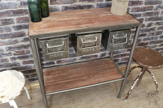vintage industrial metal table