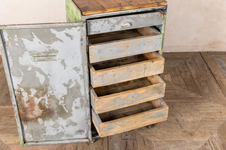 Vintage Industrial Narrow Metal Cupboards