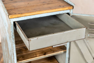 Vintage Industrial Narrow Metal Cupboards