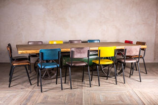 vintage industrial restaurant table