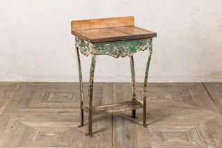 vintage industrial steel side table