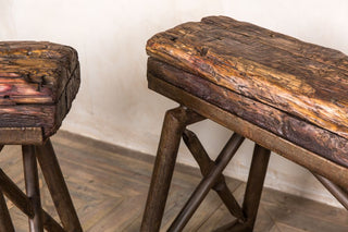 vintage leaning bench