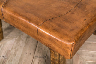 vintage leather coffee table