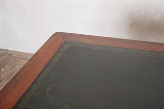 Vintage Leather Top Dining Table