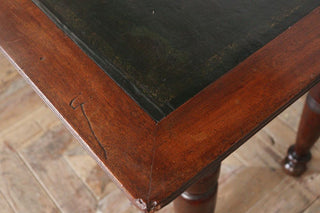Vintage Leather Top Dining Table