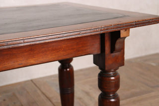 Vintage Leather Top Dining Table
