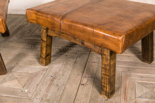 vintage leather top table