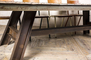 vintage metal door table