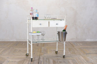 vintage metal drinks trolley