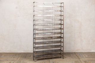 vintage metal shelving unit
