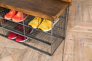 vintage metal shoe rack