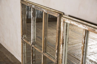 vintage mirrored window pane