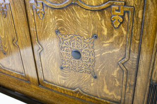 1920s Jacobean Revival Oak Bedroom Suite