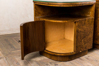 vintage open art deco walnut bedroom suite