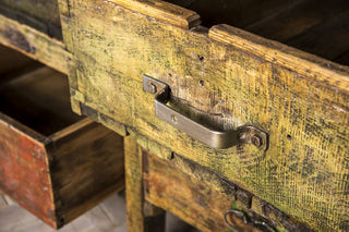 vintage painted workbench