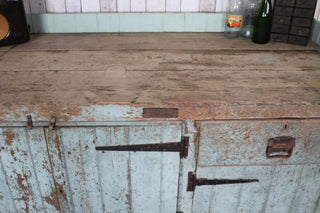 vintage pine workbench