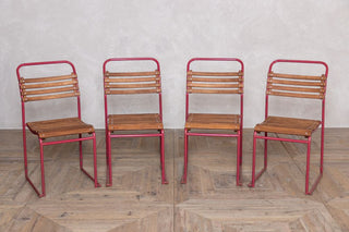 vintage-red-slatted-stacking-chairs