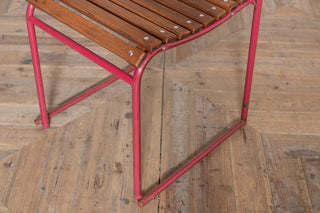 vintage-red-slatted-stacking-chair-frame