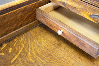 Edwardian Solid Oak Roll Top Desk