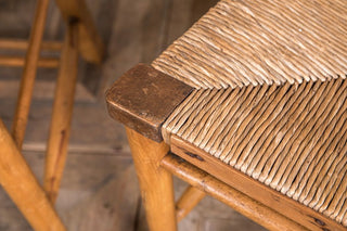 vintage rush seat dining chair