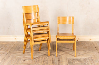 Set of 8 Vintage Scandinavian Style Stacking Chairs