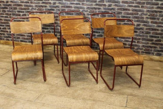 Disc - BLACK  or WOODEN SEAT Red frame Chelsea chair