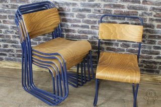 Disc - RED or WOODEN SEAT Navy blue frame Chelsea chair