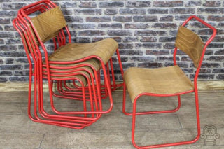 Disc - WHITE or WOODEN SEAT Red frame Chelsea chair