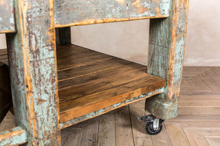 vintage table on wheels