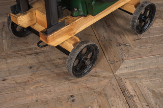 vintage table on wheels