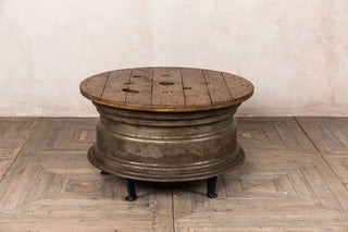 vintage tractor wheel table