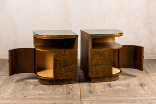 vintage walnut art deco bedroom suite bedside tables