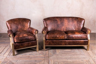walnut leather sofa