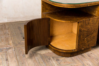 walnut open art deco bedroom suite